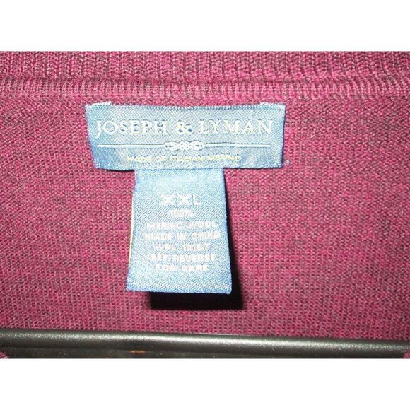 Joseph & Lyman Mens Sweater NWOT Size XXL Burgundy Blend 100% Merino Wool - Picture 8 of 9